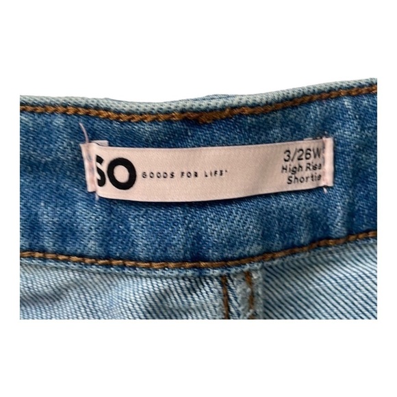 ♥️so♥️blue frayed patchwork shorts size (3/26) - Picture 3 of 4